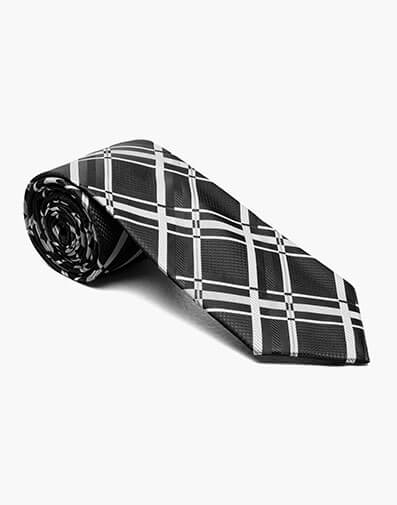 Dundee Tie & Hanky Set in Black w/White for $20.00