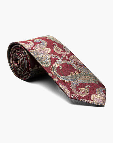 Albert Tie And Hanky Set in Red Multi for $20.00