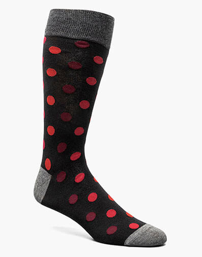 Oversize Dots Men's Crew Dress Sock in Multi for $12.00