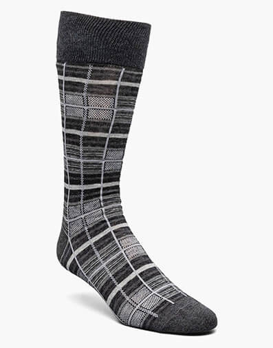 Cool Plaid Men's Crew Dress Socks in Black/Gray for $$12.00