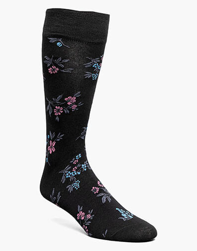 Fancy Floral Men's Crew Dress Socks