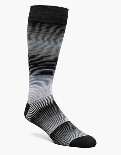 Cool Stripe Men's Crew Dress Sock in Black/Gray for $$12.00