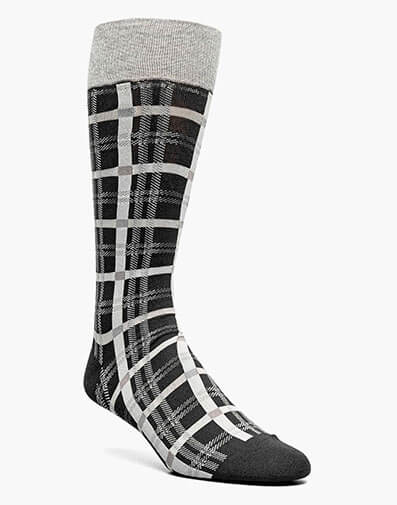Colorful Rectangles Men’s Crew Dress Sock in Black for $$12.00