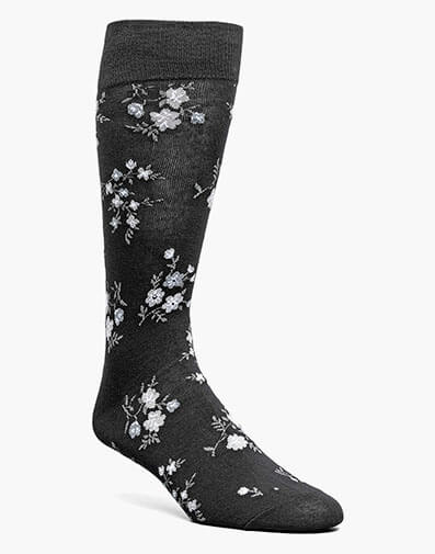 Flowering Vine Men’s Crew Dress Sock in Black for $$12.00