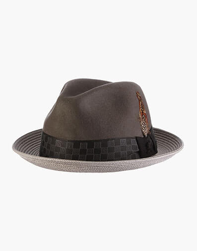 Delta Fedora Wool Felt Pinch Front Hat in Gray for $54.90