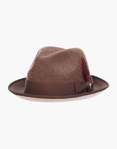 Colony Fedora Provatoknit Pinch Front Hat in Brown for $55.00