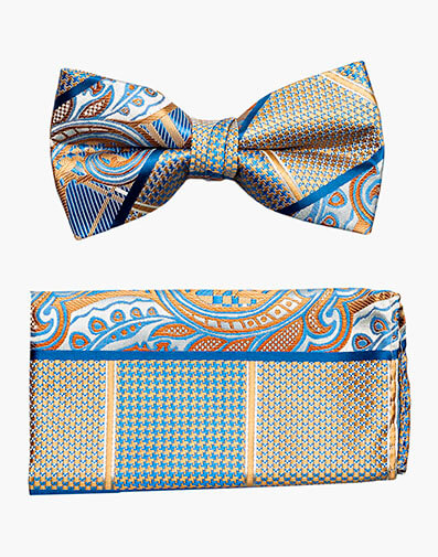 Ciro Bow Tie & Hanky Set Blue Multi