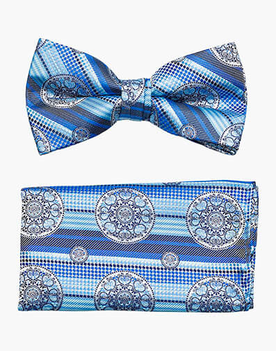 Otis Bow Tie & Hanky Set in Blue Multi for $$24.00