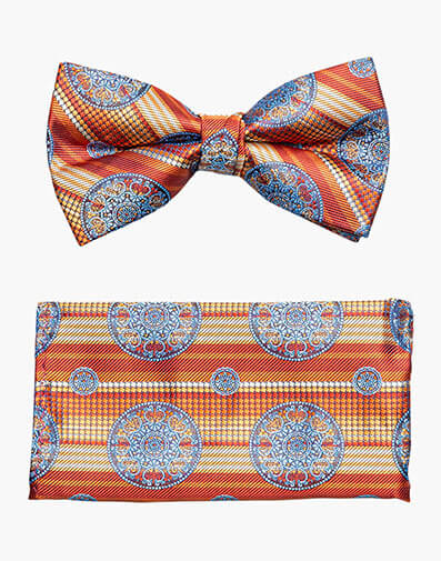 Otis Bow Tie & Hanky Set in Red Multi for $$24.00
