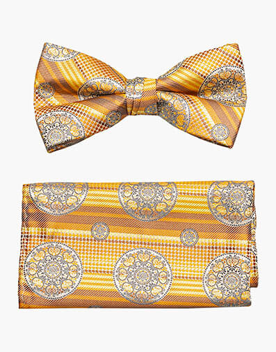 Otis Bow Tie & Hanky Set in Gold Multi for $$24.00
