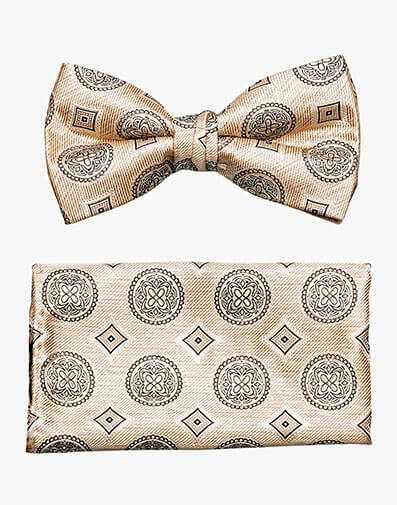Thiago Bow Tie & Hanky Set in Mushroom for $$24.00