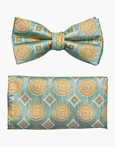 Thiago Bow Tie & Hanky Set in Mint Green for $$24.00