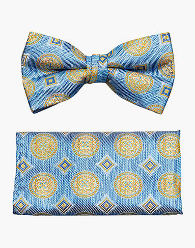 Thiago Bow Tie & Hanky Set in Light Blue for $$24.00