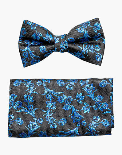 Ethan Bow Tie & Hanky Set Black/Blue