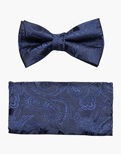 Oliver Bow Tie & Hanky Set in Navy for $$18.00