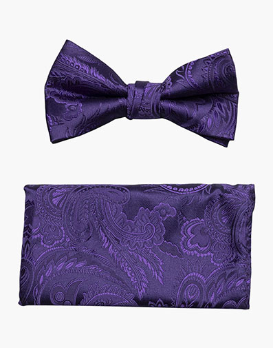 Oliver Bow Tie & Hanky Set in Purple for $$18.00
