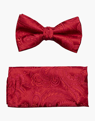 Oliver Bow Tie & Hanky Set in Red for $$18.00