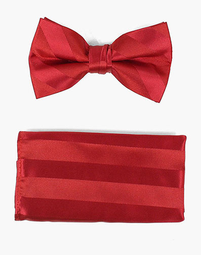 Mason Bow Tie & Pocket Square Set in Red for $18.00