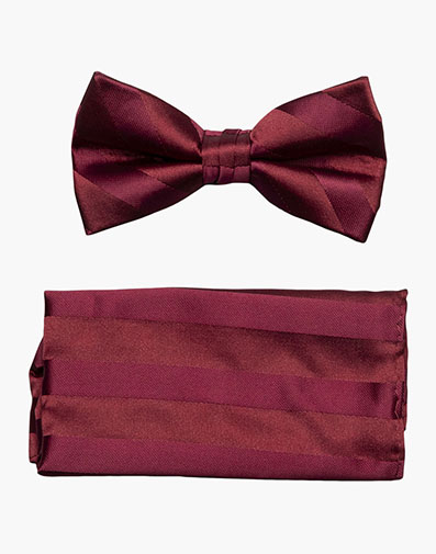 Mason Bow Tie & Pocket Square Set in Burgundy for $$22.00