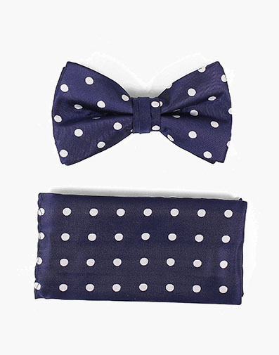 Giroux Bow Tie & Pocket Square Set in Navy for $18.00
