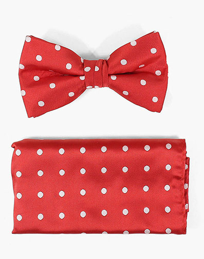 Giroux Bow Tie & Pocket Square Set in Red for $18.00
