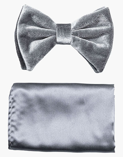 Spratley Bow Tie & Hanky Set in Gray for $$26.00
