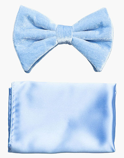 Spratley Bow Tie & Hanky Set in Light Blue for $$26.00