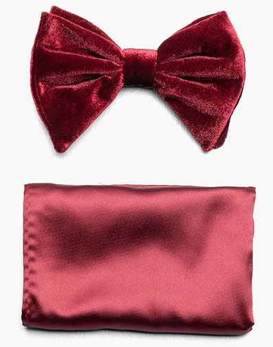 Spratley Bow Tie & Hanky Set in Burgundy for $$26.00