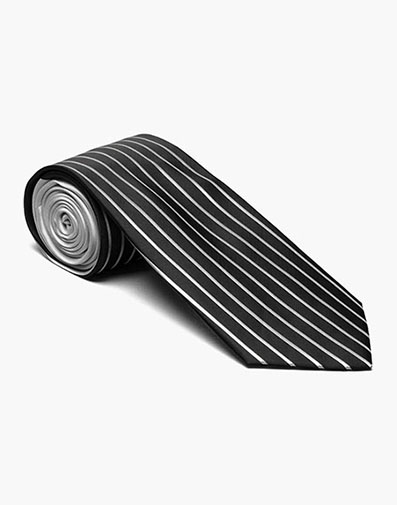 Formal Black + White Tie & Hanky Set in Black w/White for $20.00