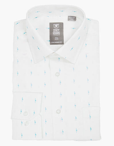 Haileah Dress Shirt Spread Collar in White Multi for $24.90