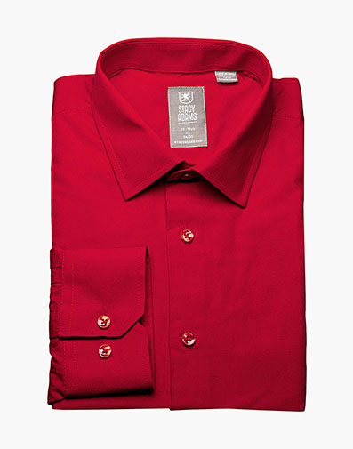 Aliota Dress Shirt Point Collar in Red for $49.00