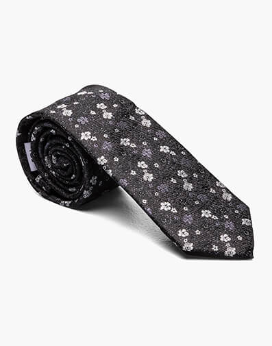 Luton Skinny Tie & Hanky Set in Black w/White for $20.00
